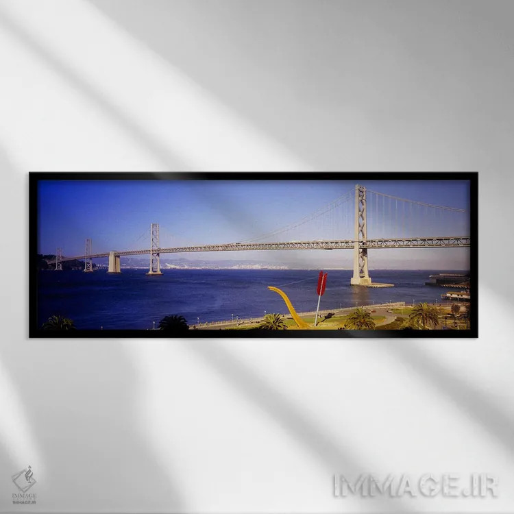 تابلو دکوراتیو Bay Bridge, San Francisco, California, USA,پل روی یک ور… اثر پانورامیک ایمجز - نمای قابدار مشکی