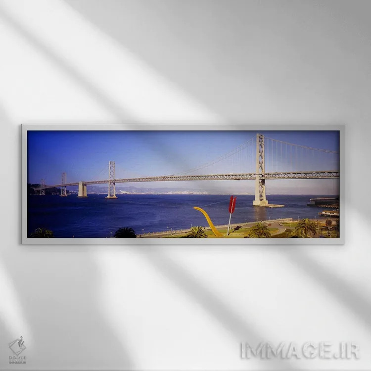 تابلو دکوراتیو Bay Bridge, San Francisco, California, USA,پل روی یک ور… اثر پانورامیک ایمجز - نمای قابدار سفید