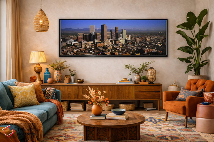 تابلو دکوراتیو Denver, Colorado, USA #3,آسمان خراش ها در یک شهر، دنور… اثر پانورامیک ایمجز - D4B