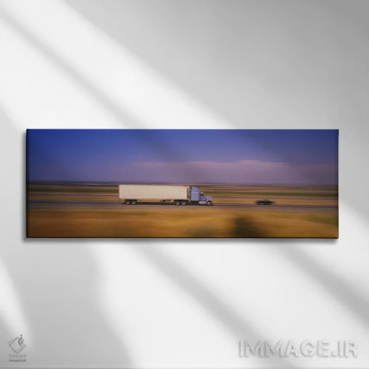 تابلو دکوراتیو Interstate 5 , California, USA,نمای حرکتی محو از ترافیک… اثر پانورامیک ایمجز - نمای روبهرو روی دیوار