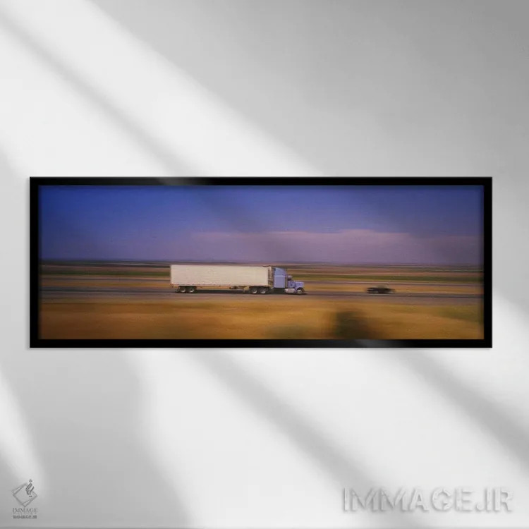 تابلو دکوراتیو Interstate 5 , California, USA,نمای حرکتی محو از ترافیک… اثر پانورامیک ایمجز - نمای قابدار مشکی