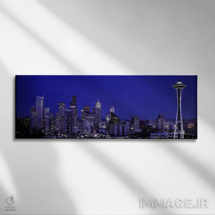 تابلو دکوراتیو Washington State, USA,آسمان خراش ها در یک شهر، سیاتل، و… اثر پانورامیک ایمجز - نمای روبهرو روی دیوار