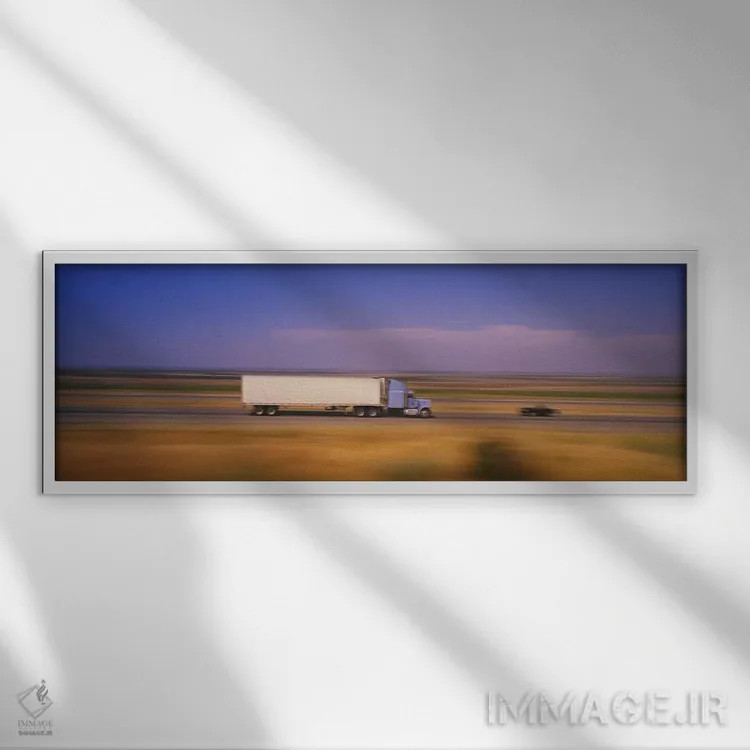 تابلو دکوراتیو Interstate 5 , California, USA,نمای حرکتی محو از ترافیک… اثر پانورامیک ایمجز - نمای قابدار سفید