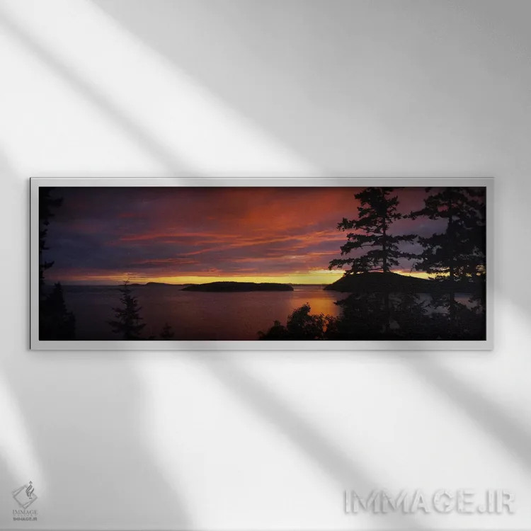 تابلو دکوراتیو Rosario Strait, San Juan Islands, Fidalgo Island, Skagi… اثر پانورامیک ایمجز - نمای قابدار سفید