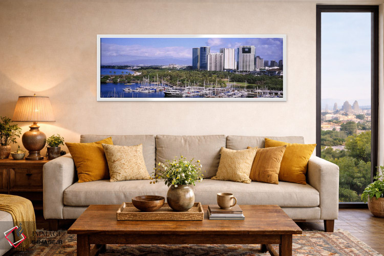 تابلو دکوراتیو Ala Wai, Honolulu, Hawaii, USA #2,نمای زاویه بالا از قا… اثر پانورامیک ایمجز - D4W