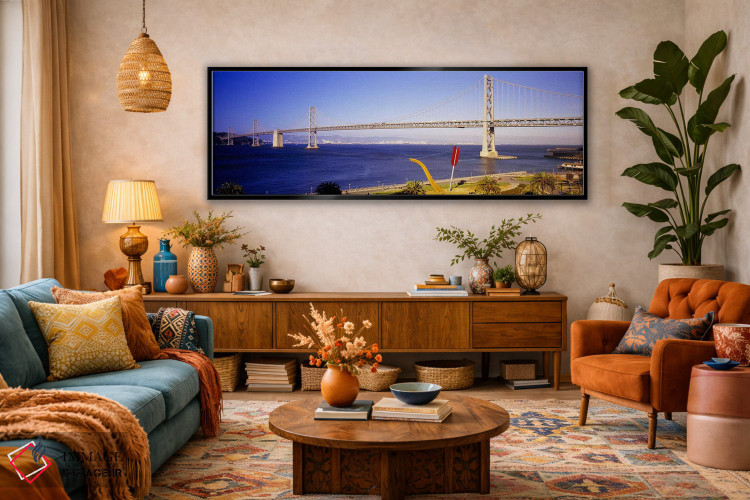 تابلو دکوراتیو Bay Bridge, San Francisco, California, USA,پل روی یک ور… اثر پانورامیک ایمجز - D3B