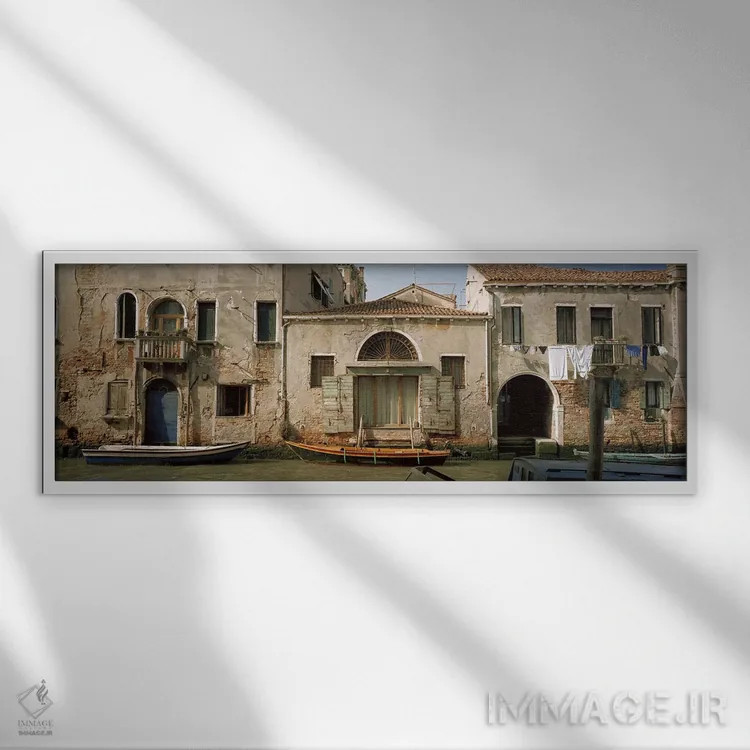 تابلو دکوراتیو Rio de la Pieta, Venice, Italy,معماری ساحلی، ریو دلا پی… اثر پانورامیک ایمجز - نمای قابدار سفید