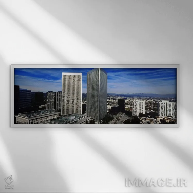 تابلو دکوراتیو San Gabriel Mountains, Hollywood Hills, Century City, C… اثر پانورامیک ایمجز - نمای قابدار سفید