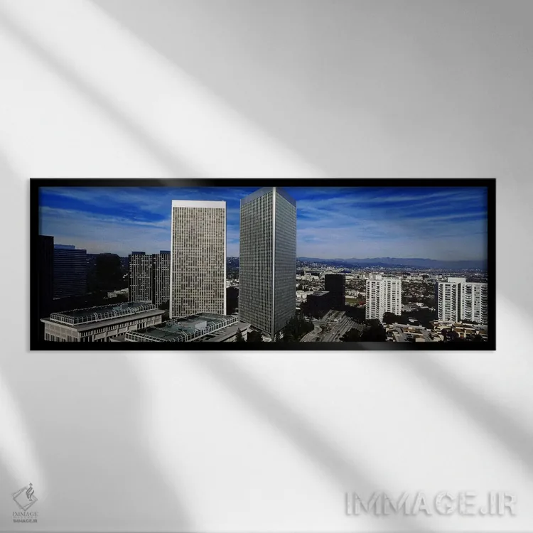 تابلو دکوراتیو San Gabriel Mountains, Hollywood Hills, Century City, C… اثر پانورامیک ایمجز - نمای قابدار مشکی