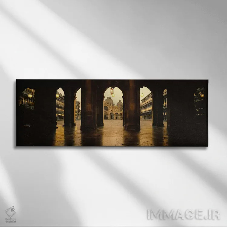 تابلو دکوراتیو Venice, Italy,کلیسای جامع سن مارکو از نمای طاق مقابل ان… اثر پانورامیک ایمجز - نمای روبهرو روی دیوار