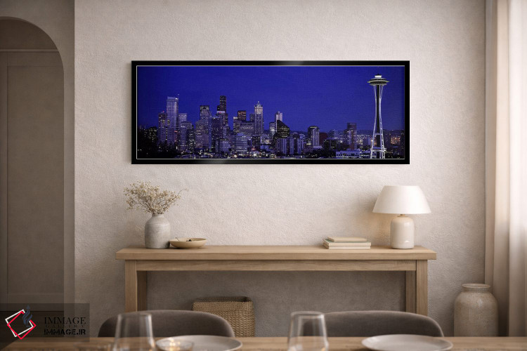 تابلو دکوراتیو Washington State, USA,آسمان خراش ها در یک شهر، سیاتل، و… اثر پانورامیک ایمجز - D2B