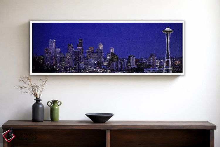 تابلو دکوراتیو Washington State, USA,آسمان خراش ها در یک شهر، سیاتل، و… اثر پانورامیک ایمجز - D1W