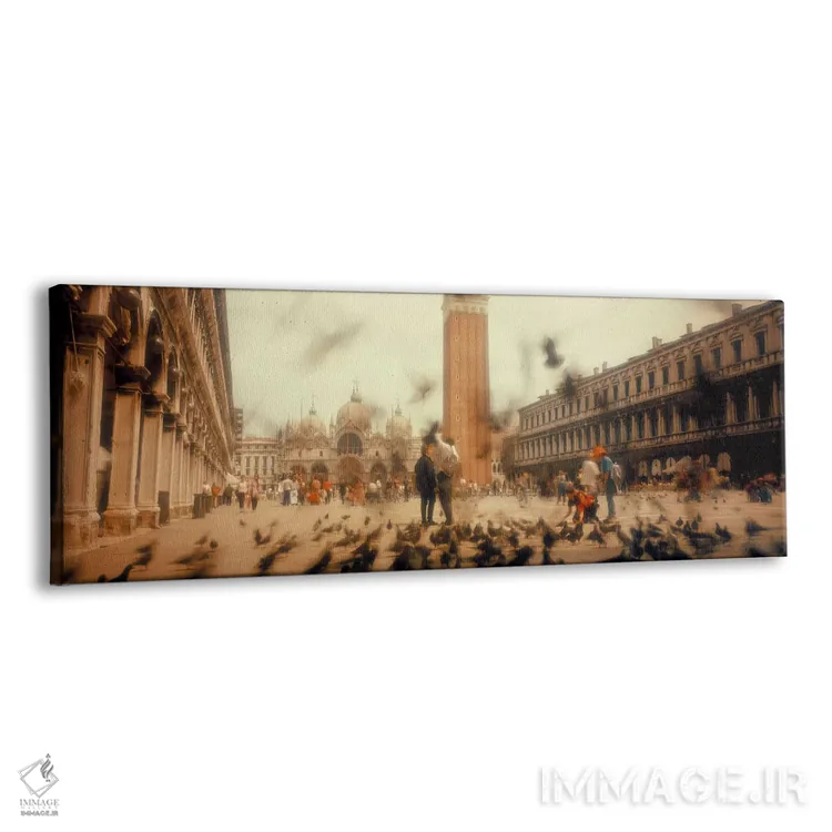 تابلو دکوراتیو Venice, Italy,گروه کبوتر در حال پرواز، میدان سن مارکو… اثر پانورامیک ایمجز - نمای پرسپکتیو محصول
