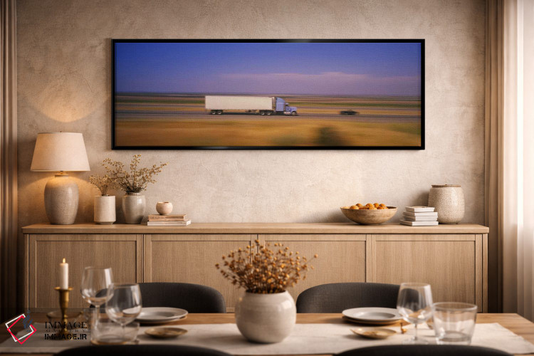 تابلو دکوراتیو Interstate 5 , California, USA,نمای حرکتی محو از ترافیک… اثر پانورامیک ایمجز - D2B