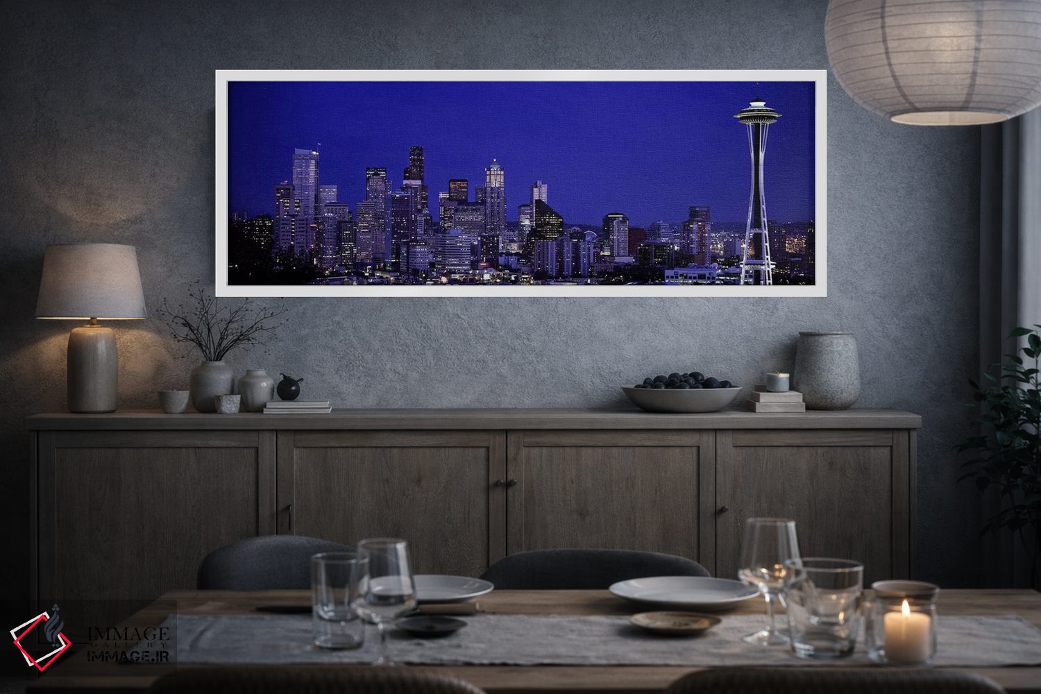 تابلو دکوراتیو Washington State, USA,آسمان خراش ها در یک شهر، سیاتل، و… اثر پانورامیک ایمجز - D4W