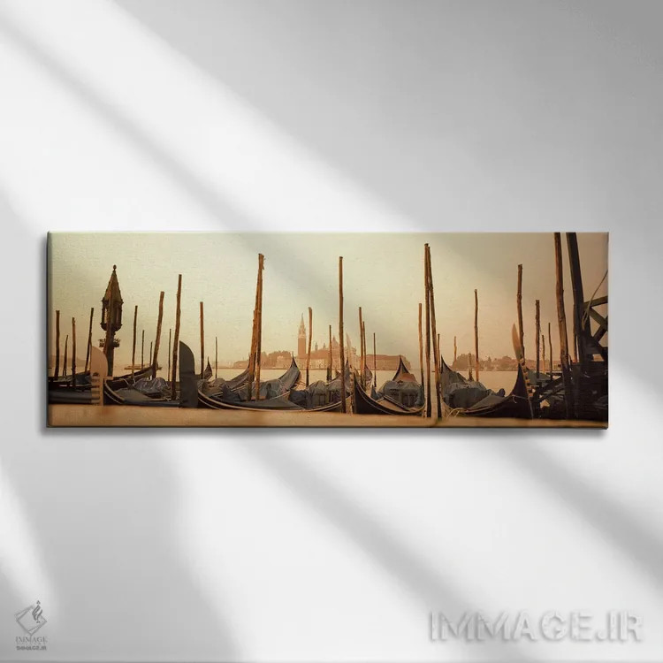 تابلو دکوراتیو San Marco Giardinetti Terminal, Venice, Italy,گوندولاها… اثر پانورامیک ایمجز - نمای روبهرو روی دیوار