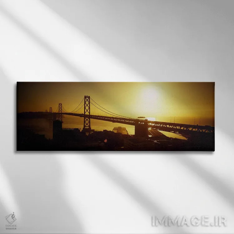 تابلو دکوراتیو San Francisco, California, USA,نمای زاویه بالا از پل مع… اثر پانورامیک ایمجز - نمای روبهرو روی دیوار