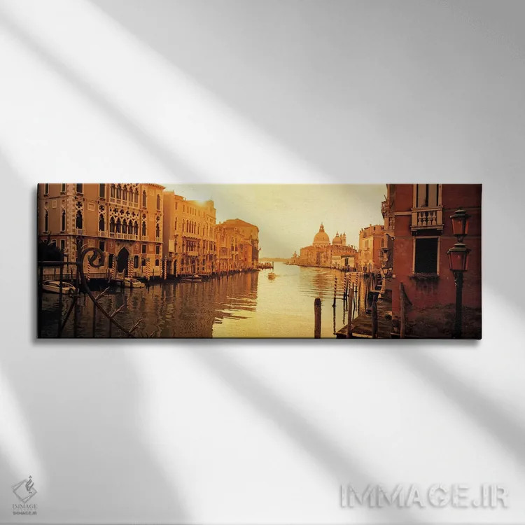 تابلو دکوراتیو Grand Canal, Venice, Italy,ملک ساحلی، کانال گراند، ونیز… اثر پانورامیک ایمجز - نمای روبهرو روی دیوار