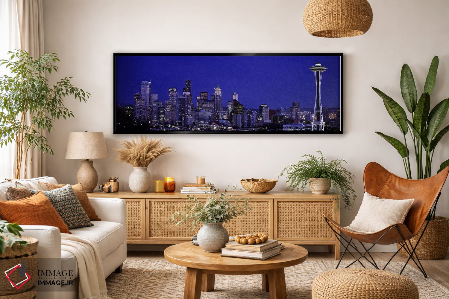 تابلو دکوراتیو Washington State, USA,آسمان خراش ها در یک شهر، سیاتل، و… اثر پانورامیک ایمجز - D5B