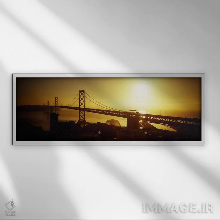 تابلو دکوراتیو San Francisco, California, USA,نمای زاویه بالا از پل مع… اثر پانورامیک ایمجز - نمای قابدار سفید