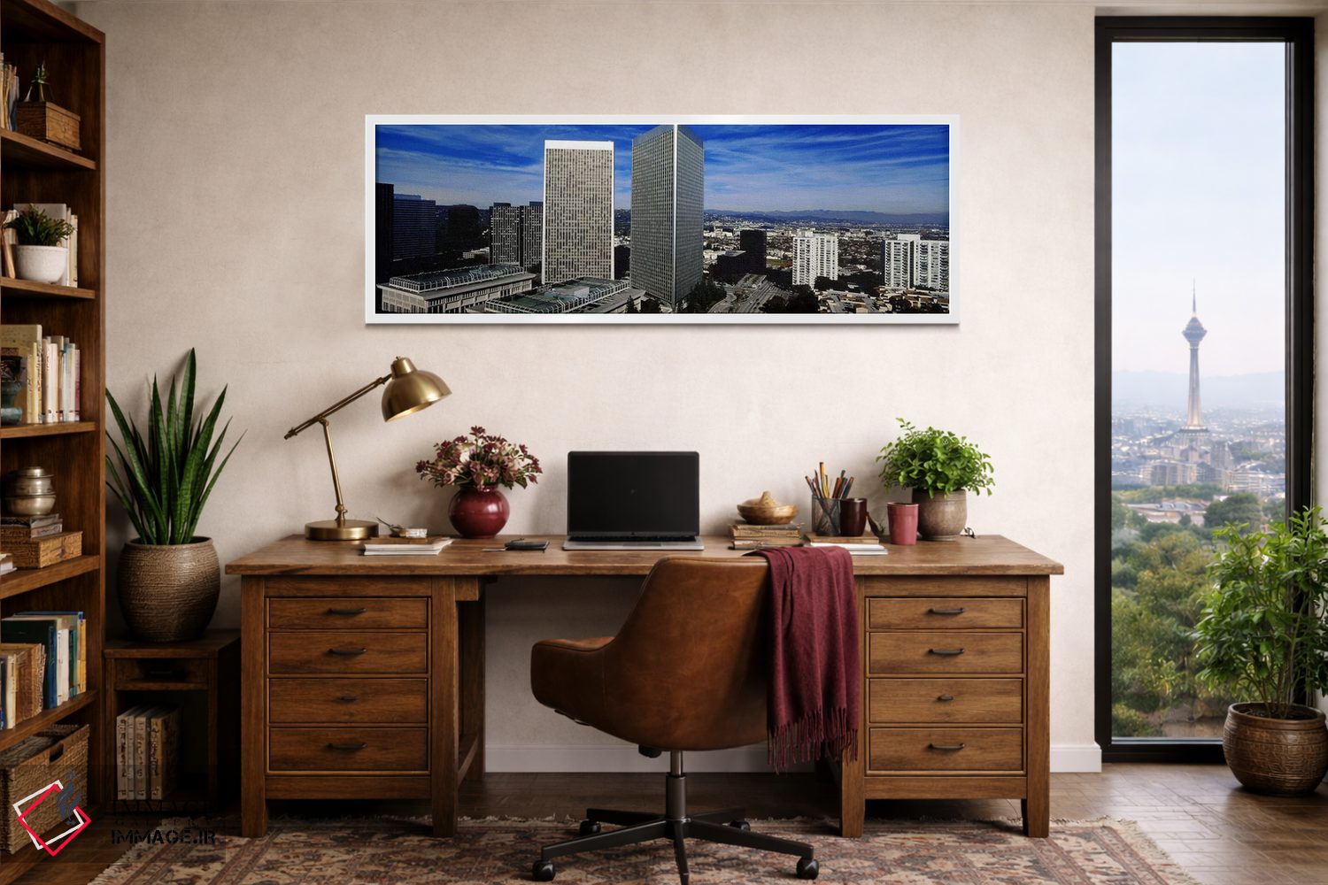 تابلو دکوراتیو San Gabriel Mountains, Hollywood Hills, Century City, C… اثر پانورامیک ایمجز - D1W