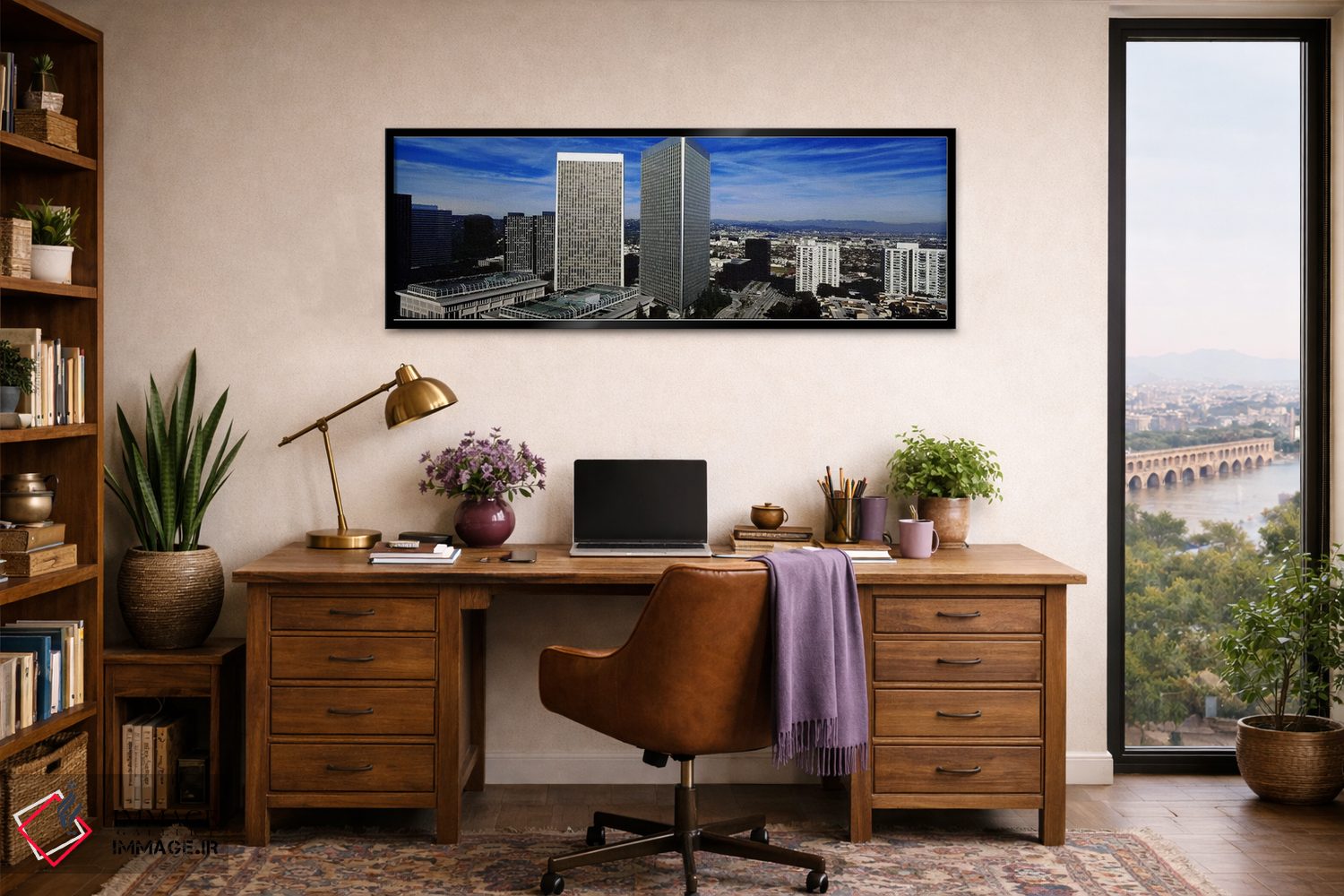 تابلو دکوراتیو San Gabriel Mountains, Hollywood Hills, Century City, C… اثر پانورامیک ایمجز - D3B