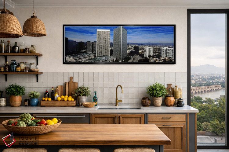 تابلو دکوراتیو San Gabriel Mountains, Hollywood Hills, Century City, C… اثر پانورامیک ایمجز - D4B
