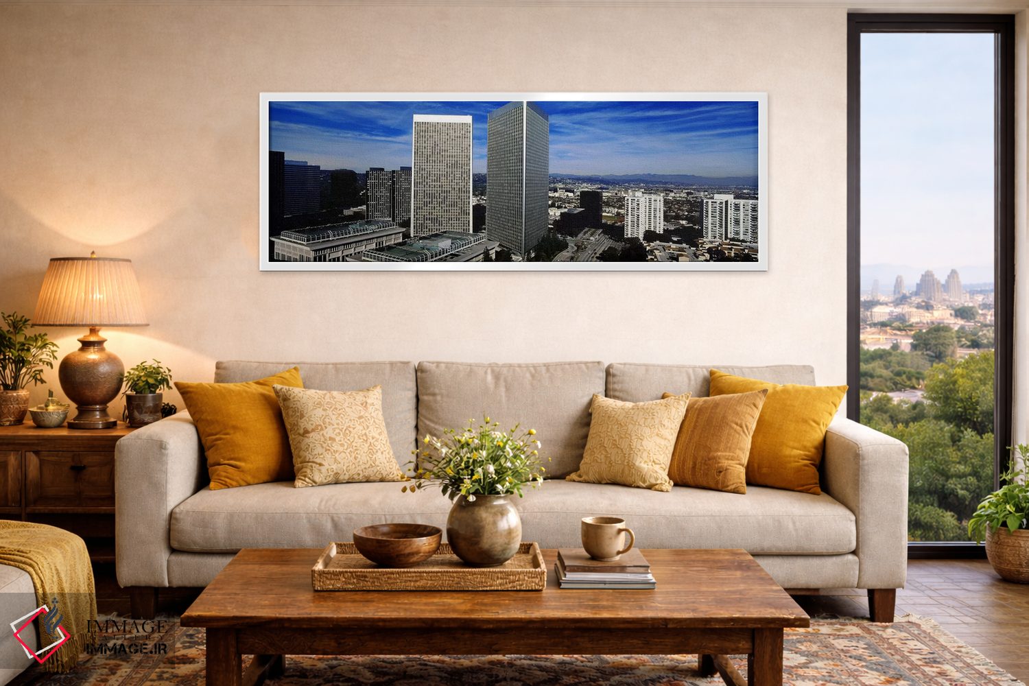 تابلو دکوراتیو San Gabriel Mountains, Hollywood Hills, Century City, C… اثر پانورامیک ایمجز - D5W