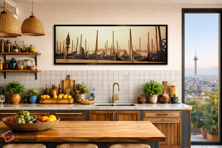 تابلو دکوراتیو San Marco Giardinetti Terminal, Venice, Italy,گوندولاها… اثر پانورامیک ایمجز - D2B