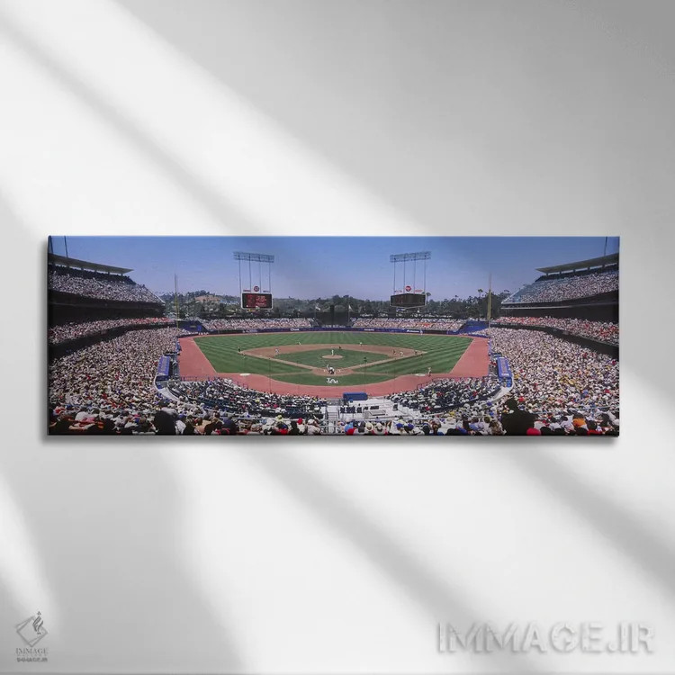 تابلو دکوراتیو Dodger Stadium, Los Angeles, California, USA,مسابقه بیس… اثر پانورامیک ایمجز - نمای روبهرو روی دیوار