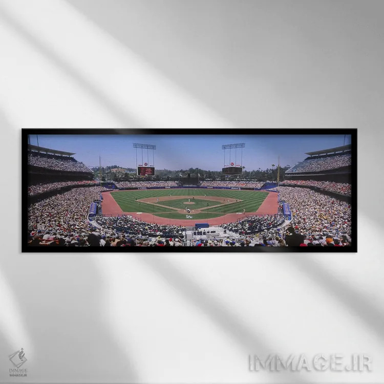 تابلو دکوراتیو Dodger Stadium, Los Angeles, California, USA,مسابقه بیس… اثر پانورامیک ایمجز - نمای قابدار مشکی