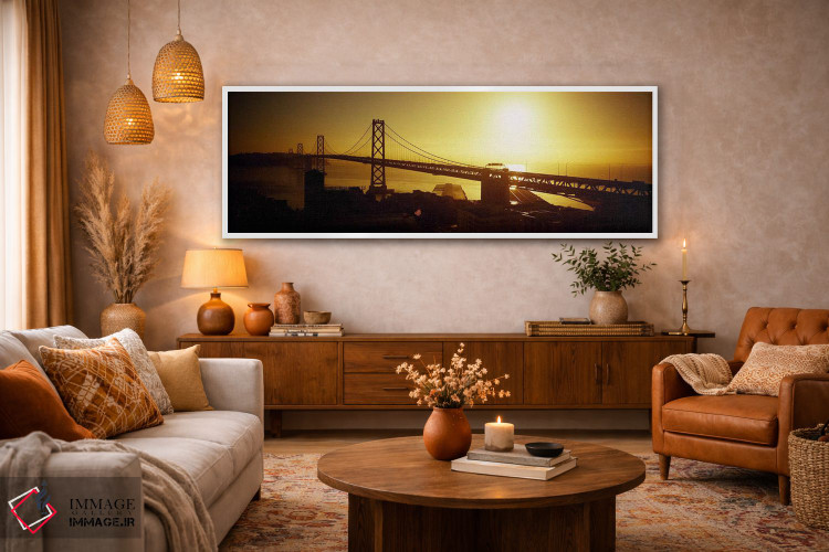 تابلو دکوراتیو San Francisco, California, USA,نمای زاویه بالا از پل مع… اثر پانورامیک ایمجز - D4W