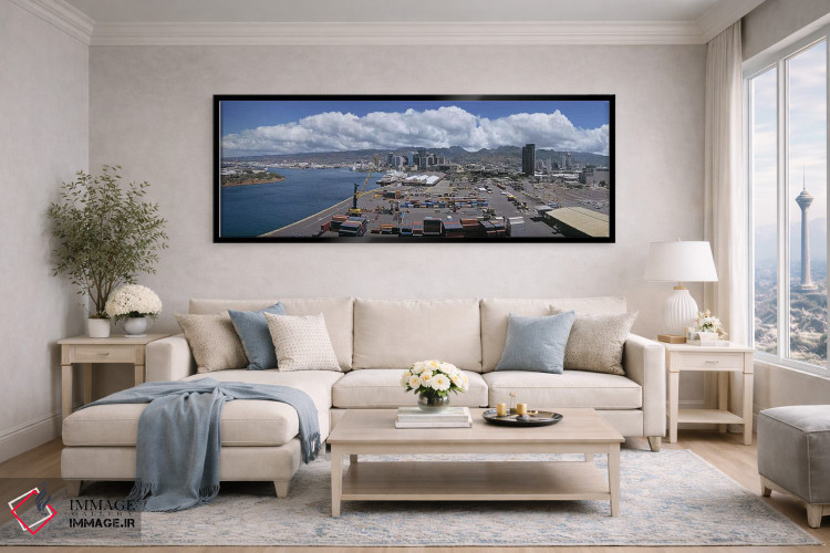 تابلو دکوراتیو Oahu, Hawaii, USA,کانتینرهای باری در یک بندر، هونولولو… اثر پانورامیک ایمجز - D6B