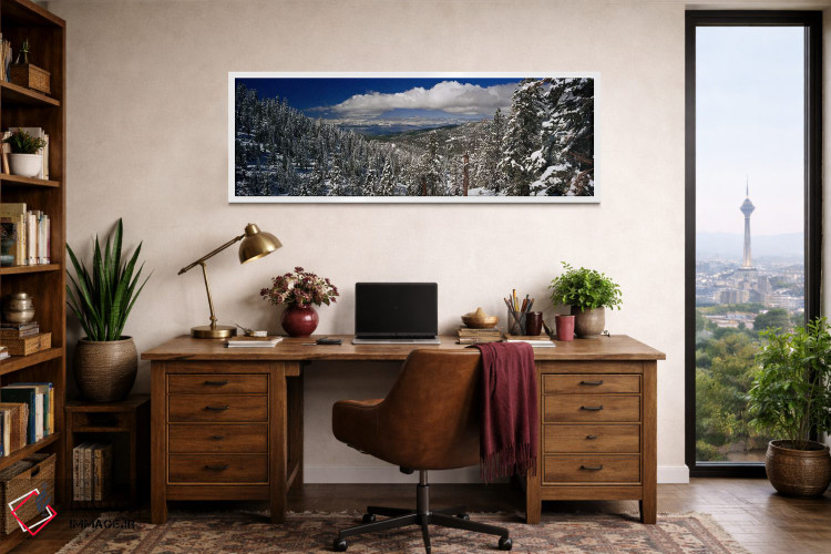 تابلو دکوراتیو Lake Tahoe, Sierra Nevada,منظره جنگلی آلپی زمستانی، دری… اثر پانورامیک ایمجز - D1W