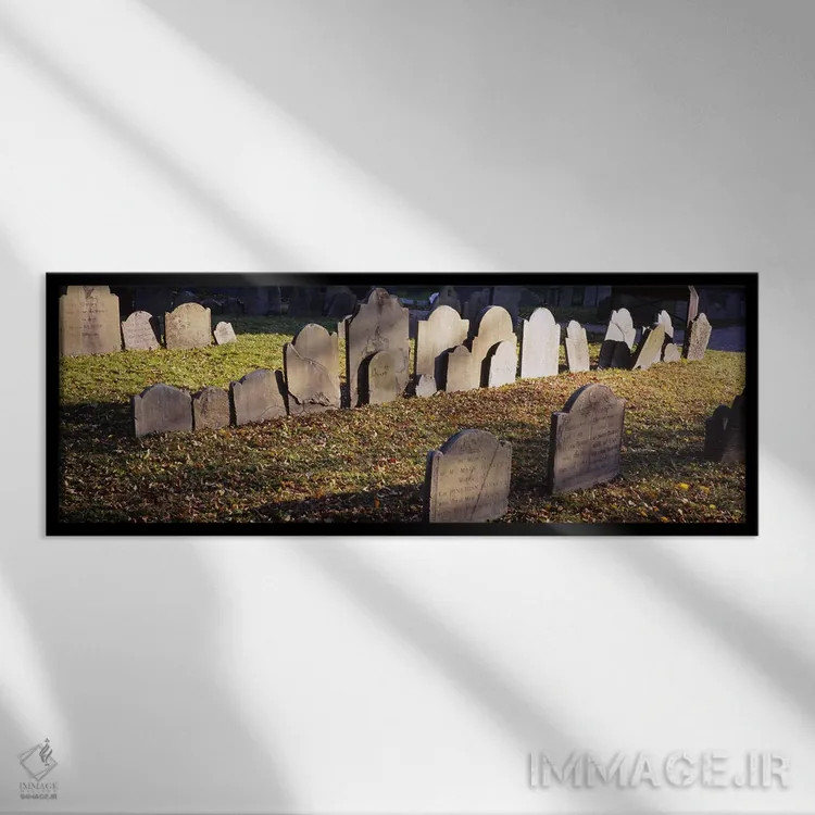 تابلو دکوراتیو Copp's Hill Burying Ground, Freedom Trail, Boston, Mass… اثر پانورامیک ایمجز - نمای قابدار مشکی