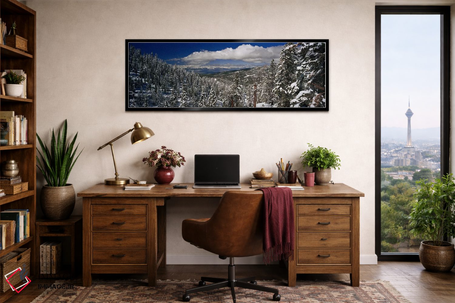 تابلو دکوراتیو Lake Tahoe, Sierra Nevada,منظره جنگلی آلپی زمستانی، دری… اثر پانورامیک ایمجز - D2B