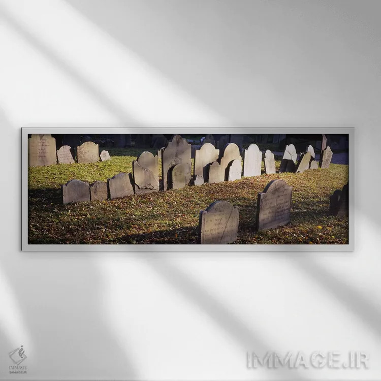 تابلو دکوراتیو Copp's Hill Burying Ground, Freedom Trail, Boston, Mass… اثر پانورامیک ایمجز - نمای قابدار سفید