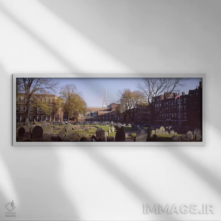 تابلو دکوراتیو Copp's Hill Burying Ground, Freedom Trail, Boston, Mass… اثر پانورامیک ایمجز - نمای قابدار سفید
