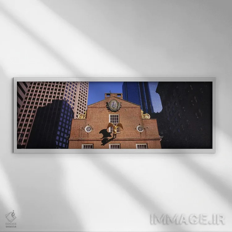 تابلو دکوراتیو Old State House, Freedom Trail, Boston, Massachusetts… اثر پانورامیک ایمجز - نمای قابدار سفید