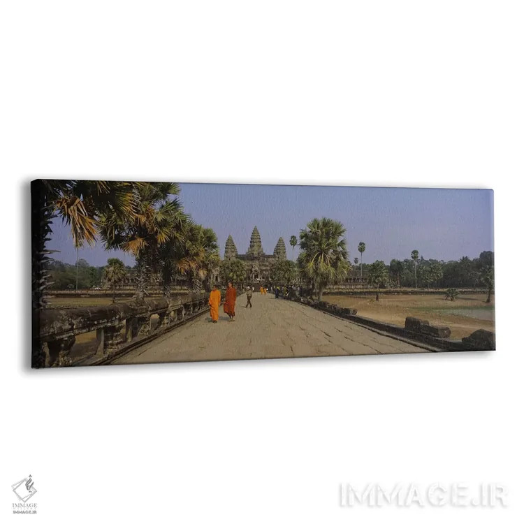 تابلو دکوراتیو Angkor Wat, Siem Reap, Cambodia,دو راهب در حال راه رفتن… اثر پانورامیک ایمجز - نمای پرسپکتیو محصول