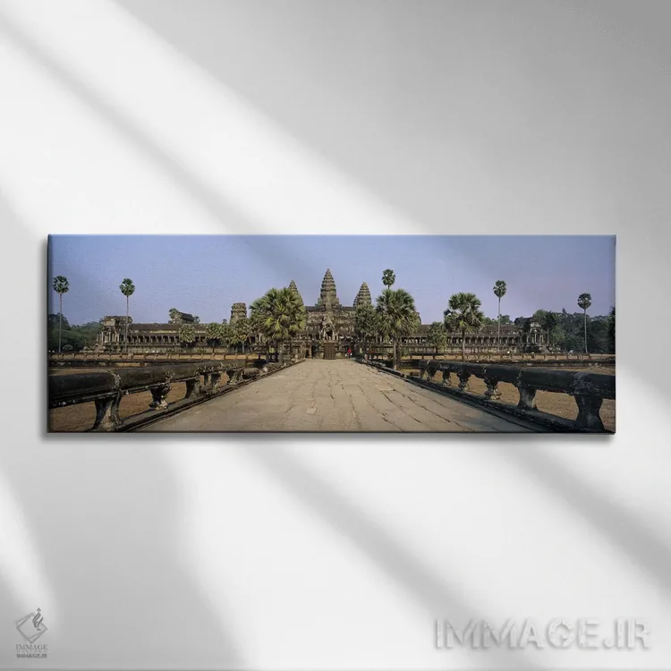 تابلو دکوراتیو Angkor Wat, Siem Reap, Cambodia,مسیر منتهی به معبد قدیم… اثر پانورامیک ایمجز - نمای روبهرو روی دیوار