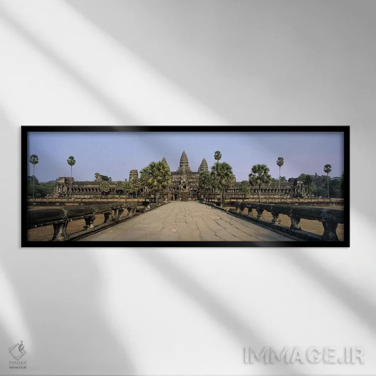 تابلو دکوراتیو Angkor Wat, Siem Reap, Cambodia,مسیر منتهی به معبد قدیم… اثر پانورامیک ایمجز - نمای قابدار مشکی