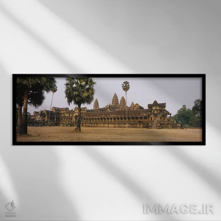 تابلو دکوراتیو Angkor Wat, Siem Reap, Cambodia #2,نمای روبه روی یک معب… اثر پانورامیک ایمجز - نمای قابدار مشکی