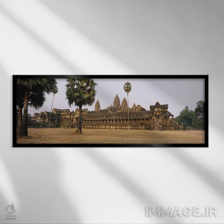 تابلو دکوراتیو Angkor Wat, Siem Reap, Cambodia #2,نمای روبه روی یک معب… اثر پانورامیک ایمجز - نمای قابدار مشکی