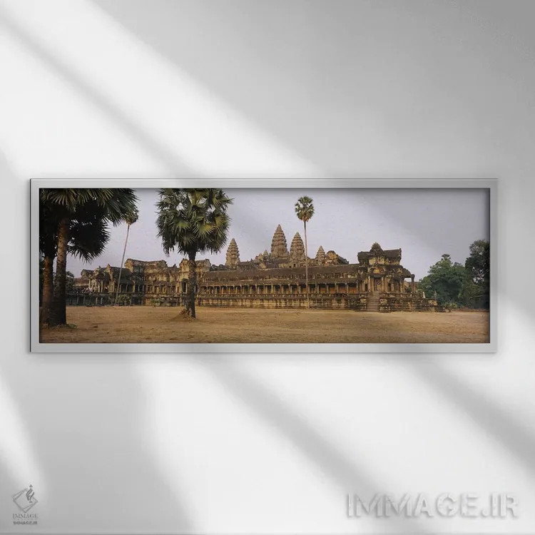تابلو دکوراتیو Angkor Wat, Siem Reap, Cambodia #2,نمای روبه روی یک معب… اثر پانورامیک ایمجز - نمای قابدار سفید