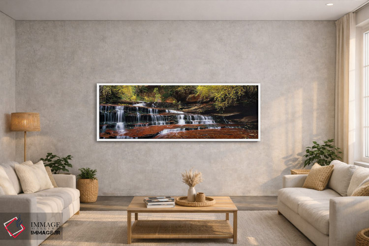 تابلو دکوراتیو North Creek, Zion National Park, Utah, USA,آبشار در یک… اثر پانورامیک ایمجز - D4W