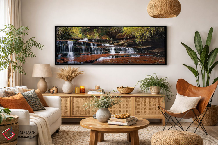 تابلو دکوراتیو North Creek, Zion National Park, Utah, USA,آبشار در یک… اثر پانورامیک ایمجز - D5B