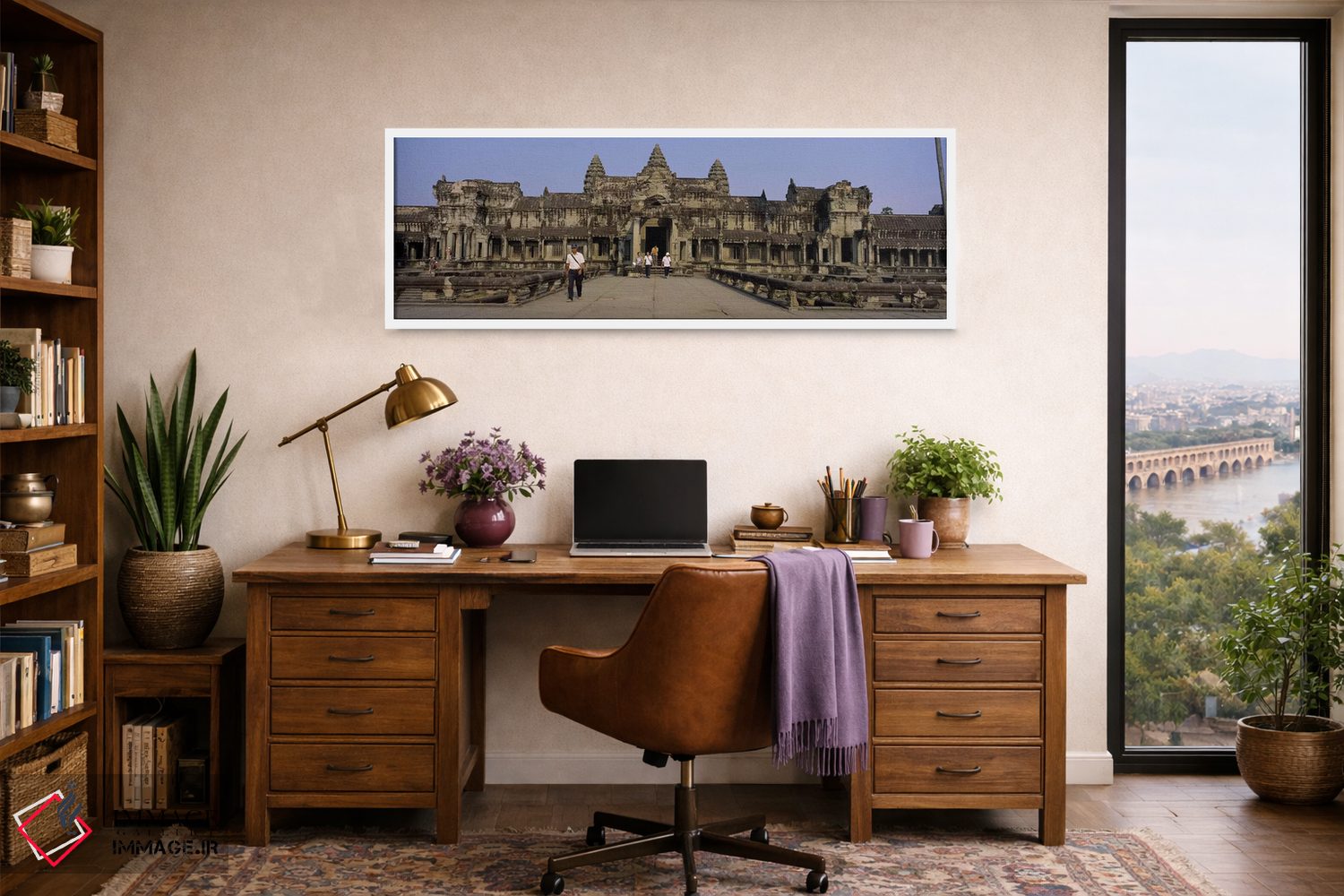 تابلو دکوراتیو Angkor Wat, Siem Reap, Cambodia,گردشگران در حال قدم زدن… اثر پانورامیک ایمجز - D1W