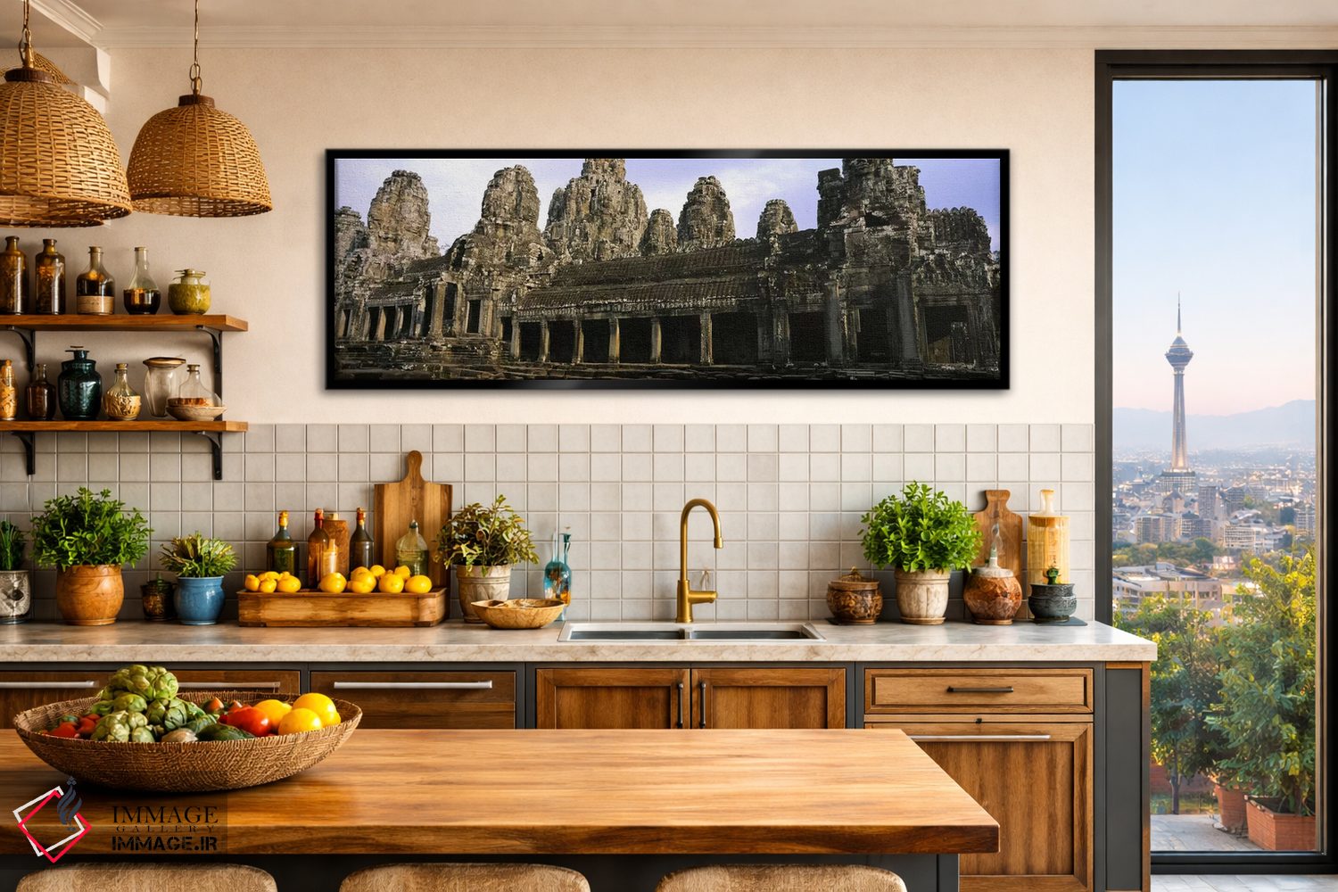 تابلو دکوراتیو Angkor Wat, Siem Reap, Cambodia,نمای رو به روی یک معبد… اثر پانورامیک ایمجز - D2B