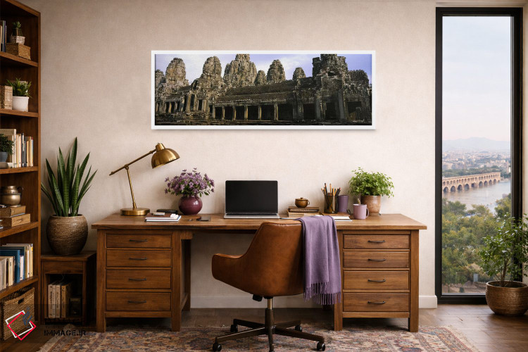 تابلو دکوراتیو Angkor Wat, Siem Reap, Cambodia,نمای رو به روی یک معبد… اثر پانورامیک ایمجز - D1W